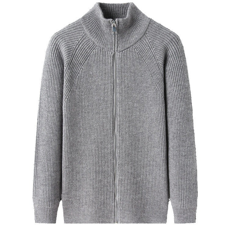 Herren Strickjacke mit hohem Kragen und unauffälligem Reißverschluss Echoarchiv