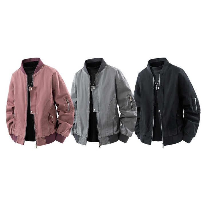 Herren Boxy-Bomberjacke im Utility-Look mit Ärmel-Reißverschluss & Rippbündchen Echoarchiv