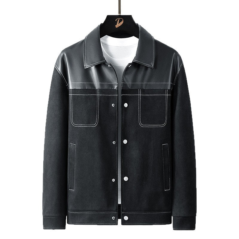 Herren Modische Velourslederjacke Echo Archiv
