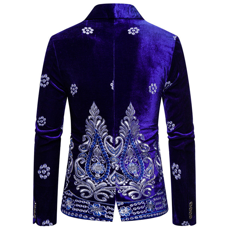 Herren eleganter Samtblazer mit opulenter Stickerei Echoarchiv