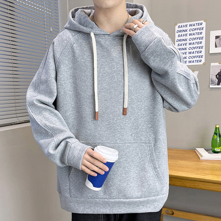 Herren Oversize Kapuzenpullover mit Kängurutasche Raglanärmeln und extra langen Kordeln Echo Archiv