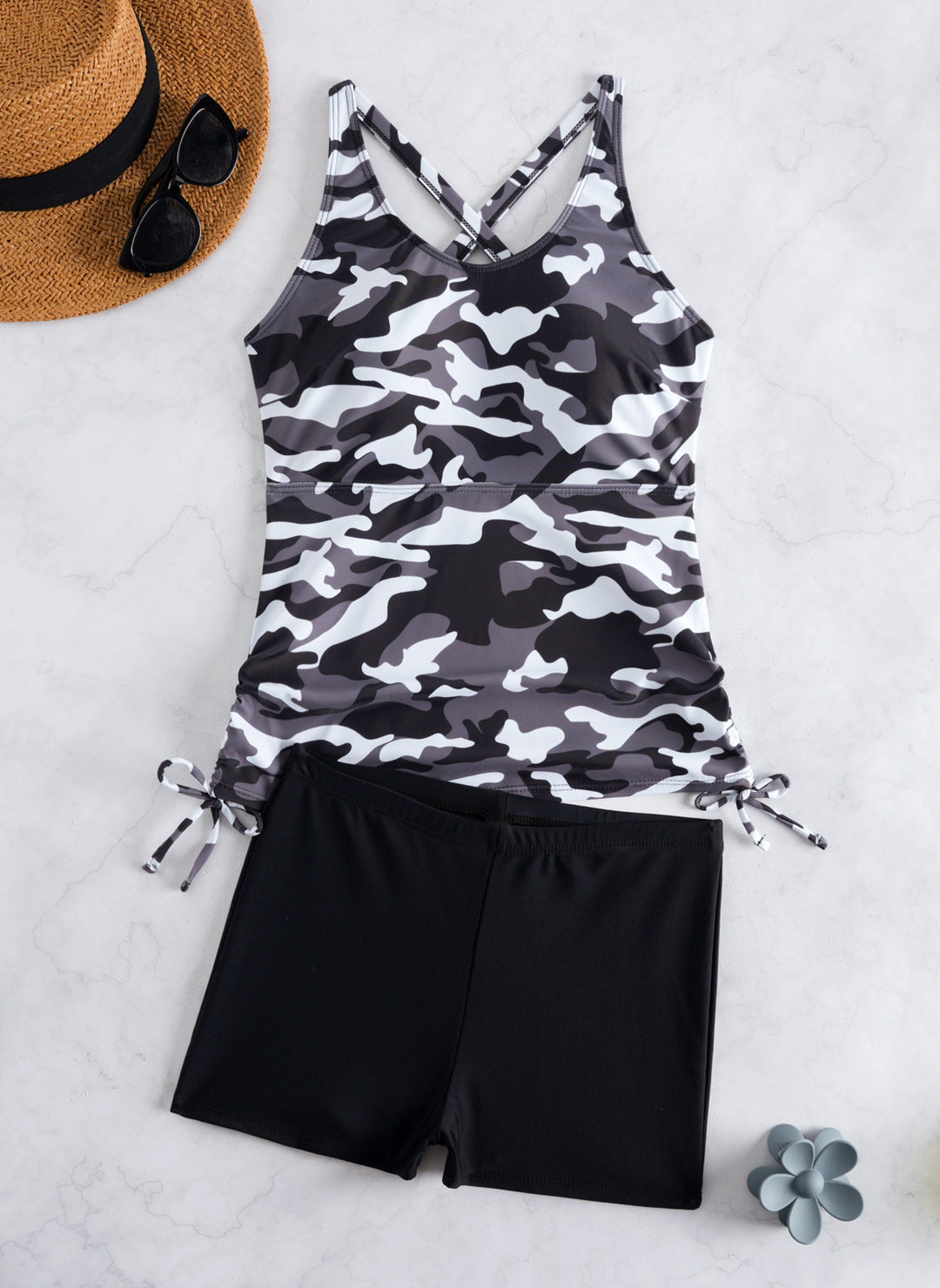 Damen Tankini-Set mit modischem Blumendesign und bequemen Shorts Echo Archiv
