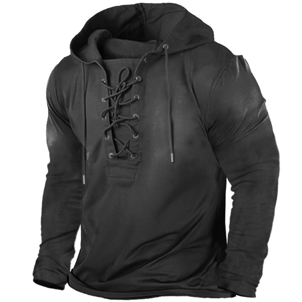 Herren Kapuzenpullover mit innovativem Schnürdesign und wärmender Funktionalität Echoarchiv