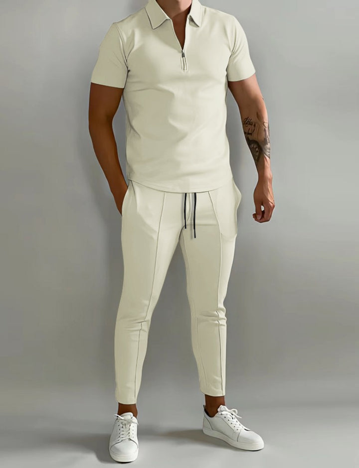 Herren Polo-Shirt mit modernem Reißverschluss und eleganter Passform Echoarchiv