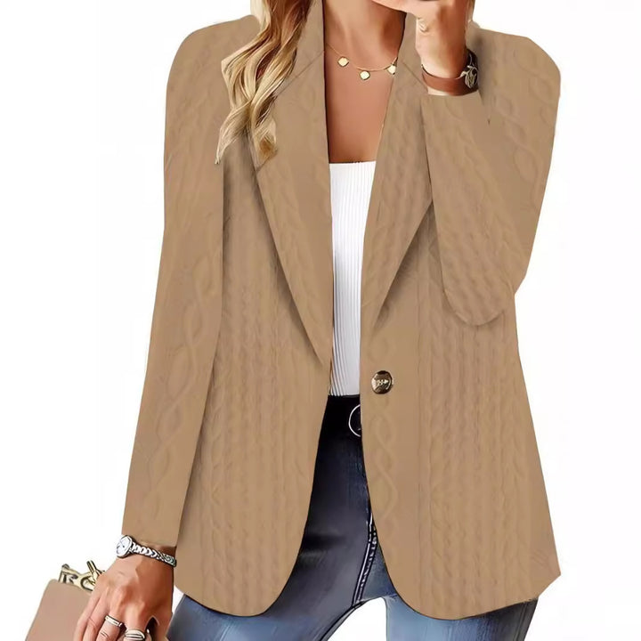 Damen Oversize-Blazer mit Schalkragen, Ein-Knopf-Verschluss und strukturierter Optik Echoarchiv