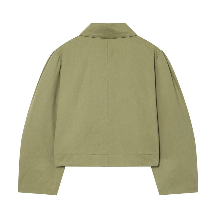 Damen Gekürzte Boxy-Utility-Jacke mit Kellerfalten und Pattentaschen Echo Archiv