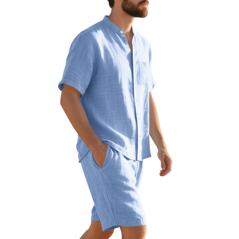 Herren lässiges Kurzarmhemd und Shorts Set mit hochwertigen atmungsaktiven Materialien Echoarchiv