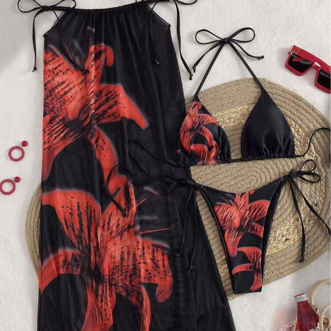 Damen Maxi-Rock mit künstlerischem Meeresmotiv – Valéora