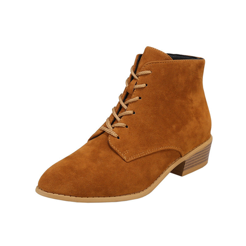 Damen Schnür-Ankleboots aus Veloursleder mit niedrigem Blockabsatz Echo Archiv