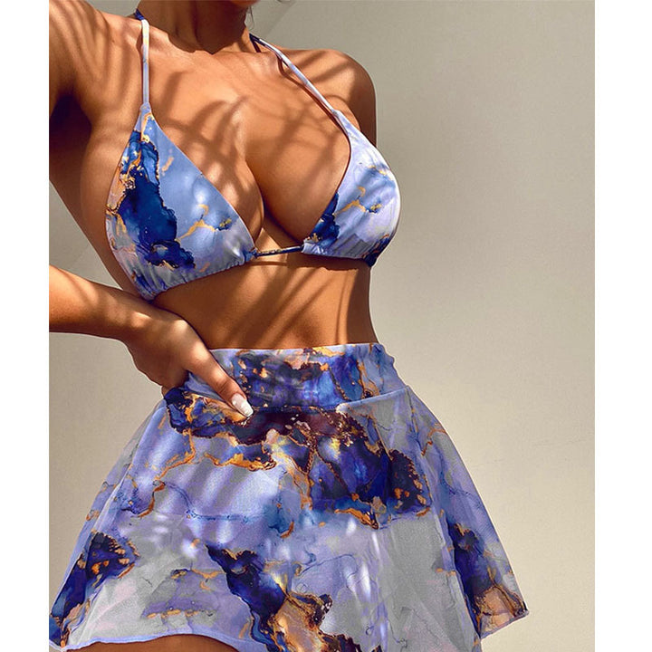 Damen Bikini-Set mit floralem Wickelrock und verstellbaren Trägern Echo Archiv