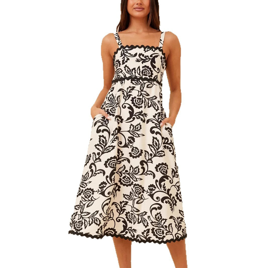 Damen Maxikleid mit floralem Design und praktischen Taschen Echo Archiv