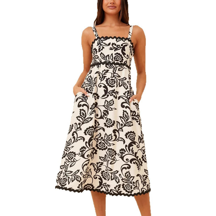 Damen Maxikleid mit floralem Design und praktischen Taschen Echo Archiv