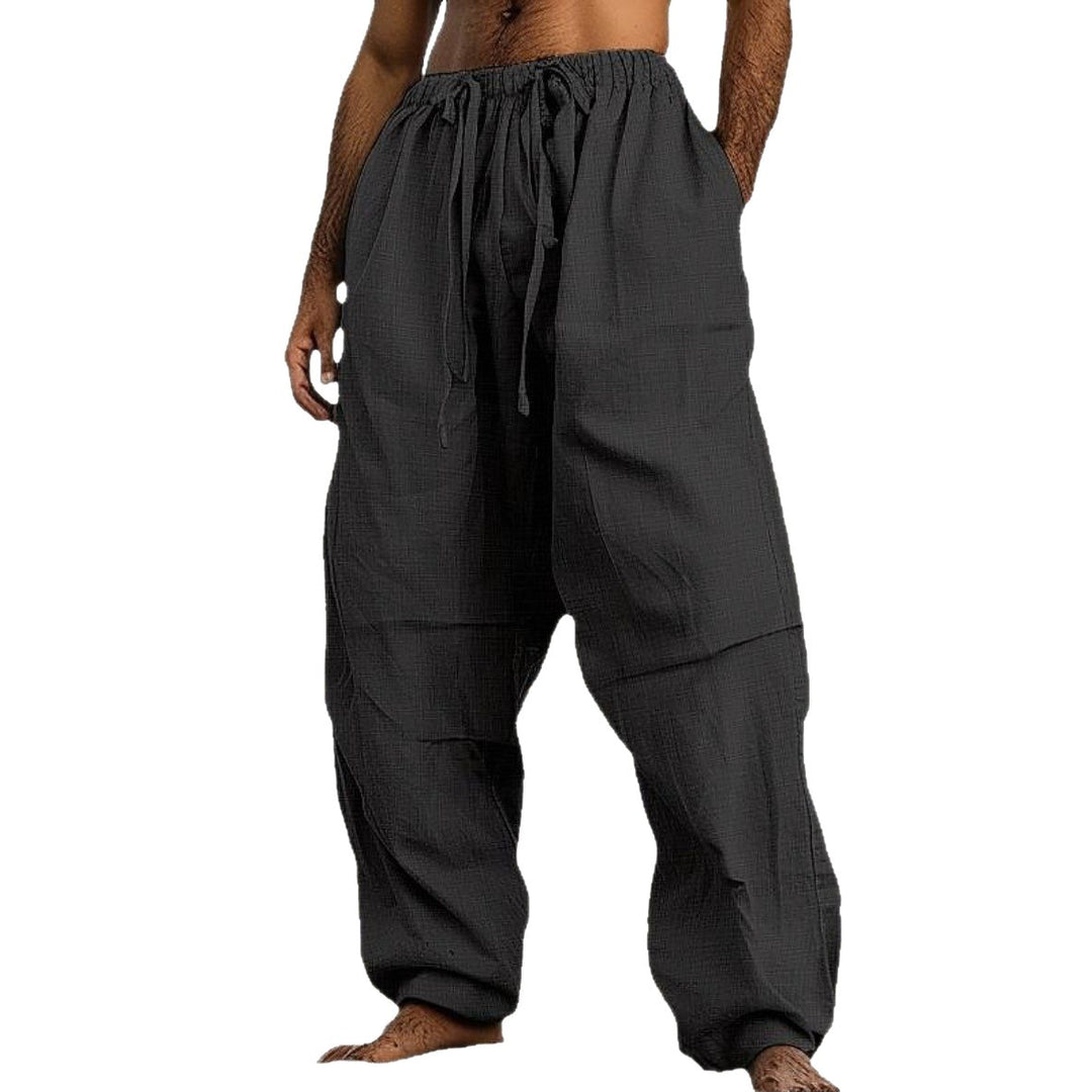 Herren luftige Leinenhose mit elastischem Bund Echoarchiv