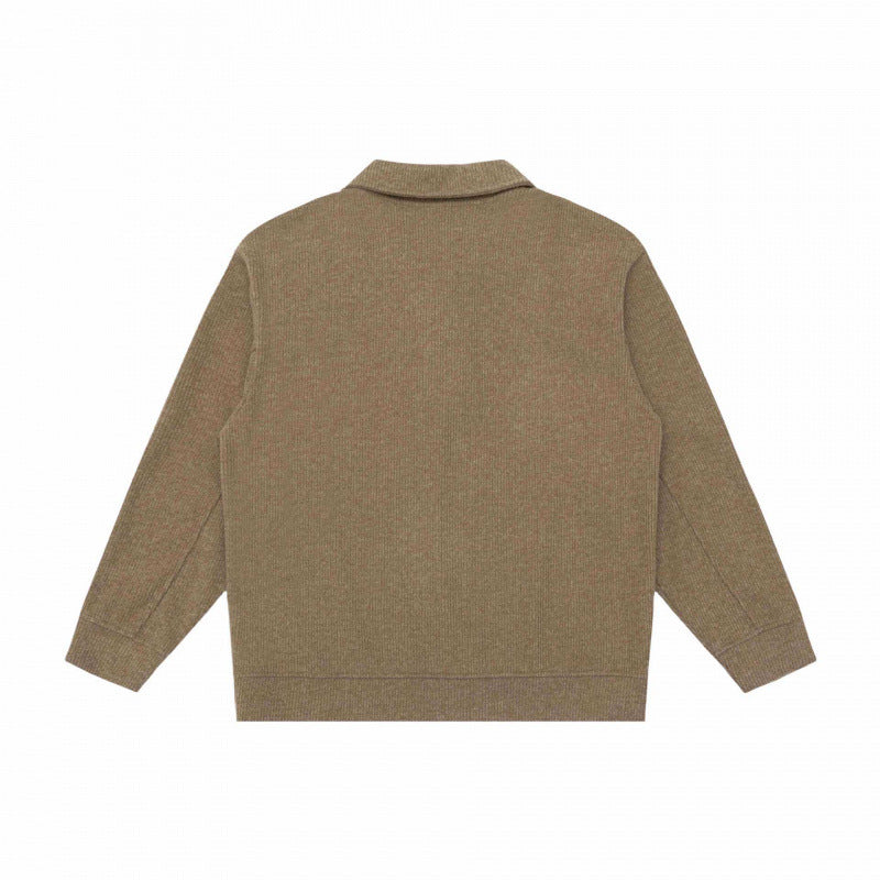 Herren Grobgestrickter Strickpullover mit Schalkragen und Knopfleiste Echo Archiv