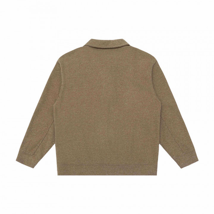 Herren Grobgestrickter Strickpullover mit Schalkragen und Knopfleiste Echo Archiv