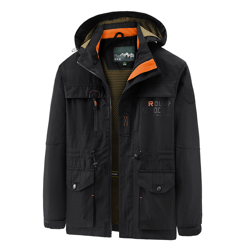 Herren nan wasserfeste und winddichte Outdoorparka mit abnehmbarer Kapuze Echo Archiv