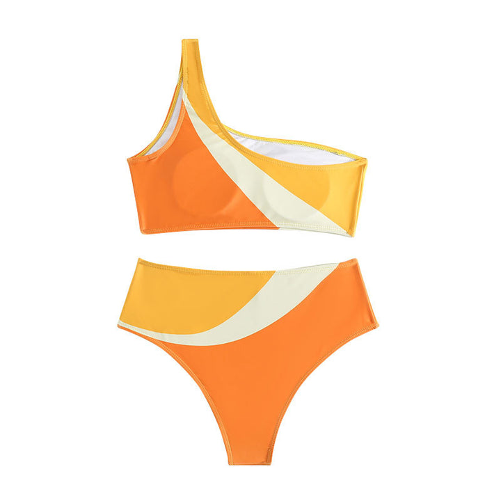 Damen Einseitiger Bikini mit farblich abgestimmtem Design Echo Archiv