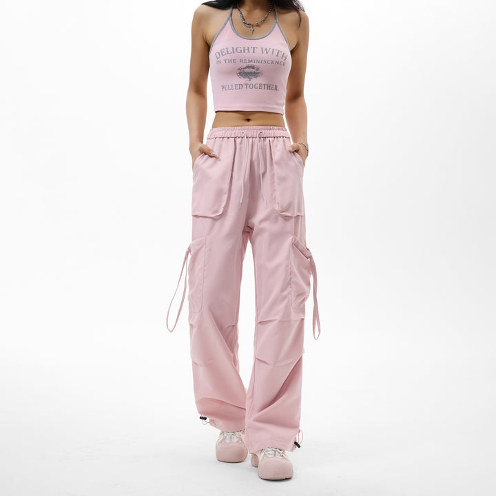 Herren Oversized Cargo‑Bundhose im Baggy‑Utility‑Cut mit Elastikbund, Klapptaschen und verstellbaren Saumabschlüssen Echo Archiv
