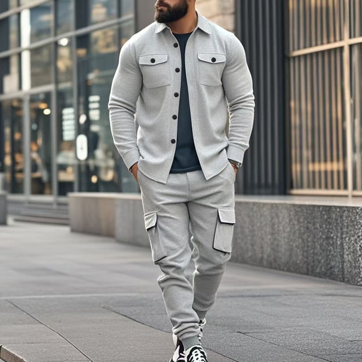 Herren Pflegeleichte und stylische Cargo-Hose mit Knöpfen Echoarchiv