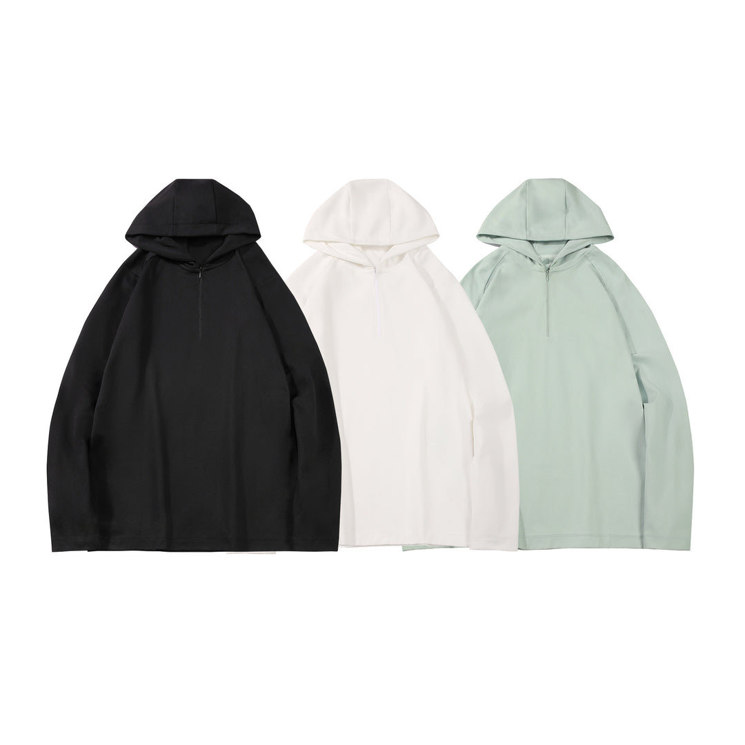 Herren Leichter Halbzip-Kapuzenpullover im Oversize-Relaxed-Fit aus technischem Jersey Echo Archiv