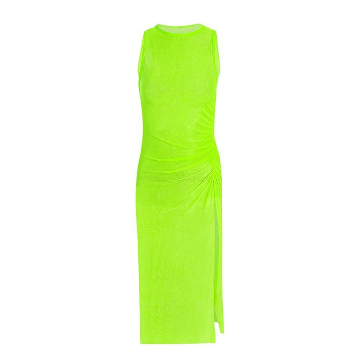 Damen knielanges Kleid mit asymmetrischem Schnitt und raffinierten Drapierungen Echo Archiv