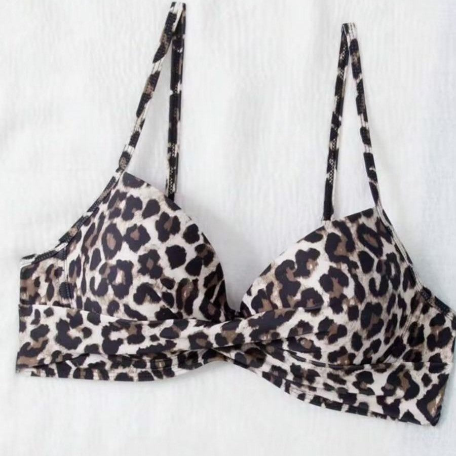 Damen Hoch tailliertes Bikini-Set mit gepolstertem Oberteil und animalischem Muster Echo Archiv