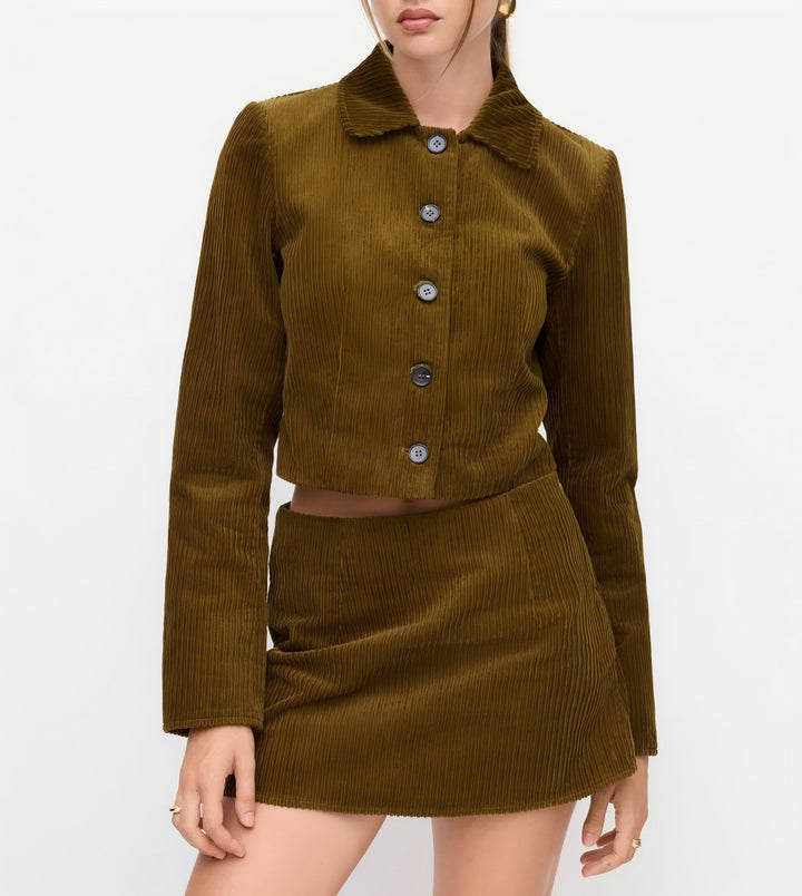 Damen Modisches Cord-Jackenset Echo Archiv
