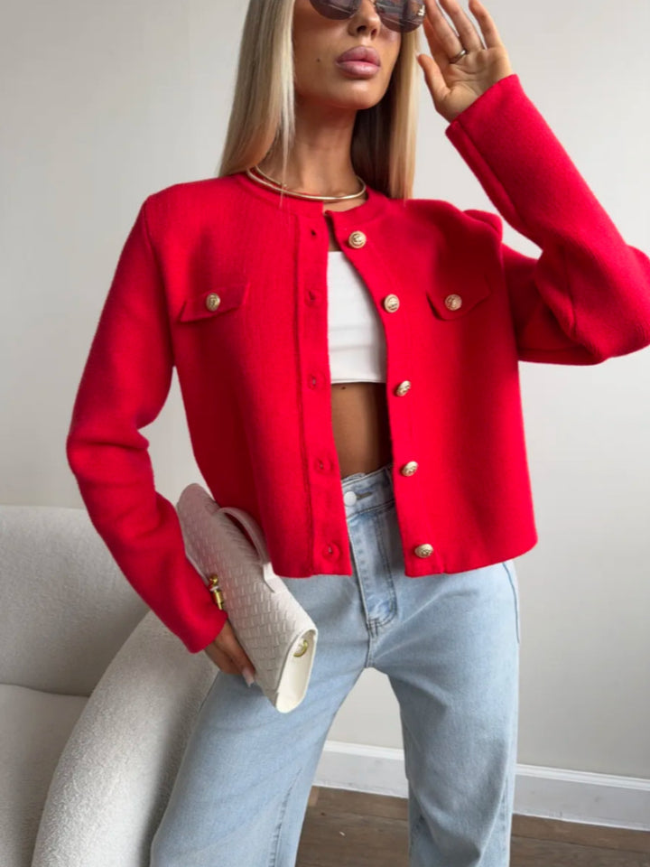 Damen Modische Kurze Strickjacke Echo Archiv