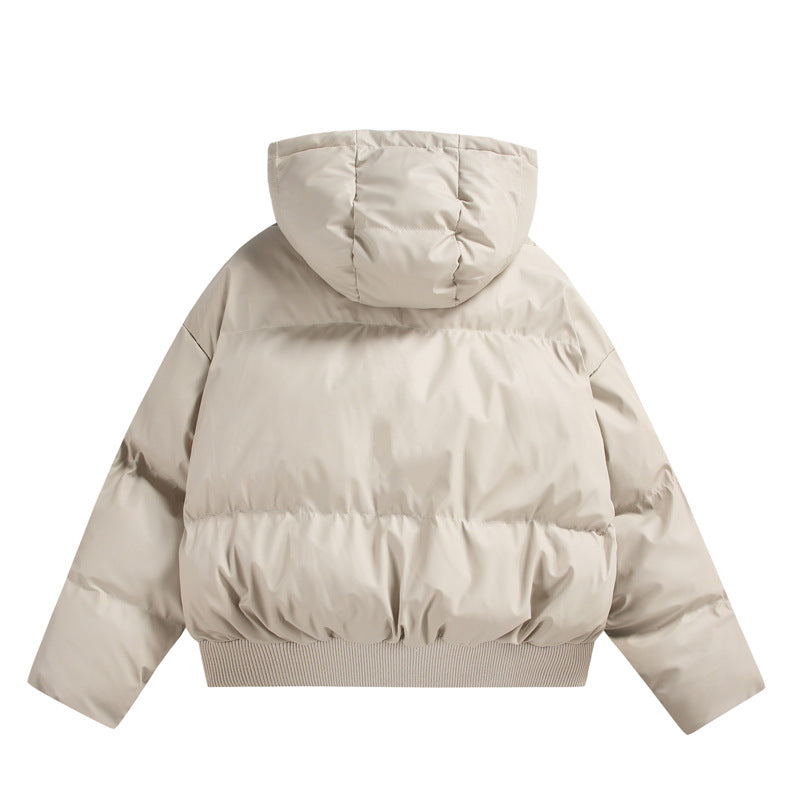 Damen Gekürzte Isolierende Pufferjacke im Boxy‑Cut mit Volumen‑Kapuze, Stehkragen und Rippbund Echo Archiv