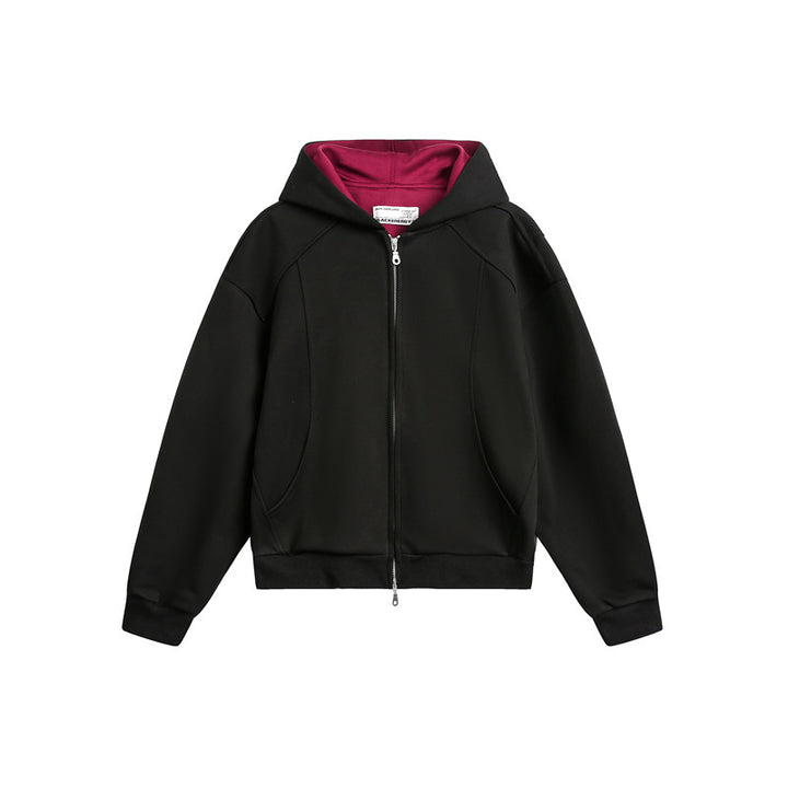 Unisex Oversize Kapuzen-Sweatjacke aus French-Terry mit Raglanärmeln und Zweiwegreißverschluss Echoarchiv