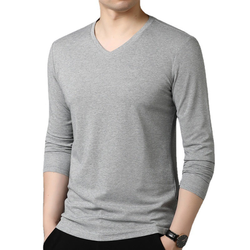 Herren V-Ausschnitt Langarmshirt aus atmungsaktiver Baumwolle Echoarchiv