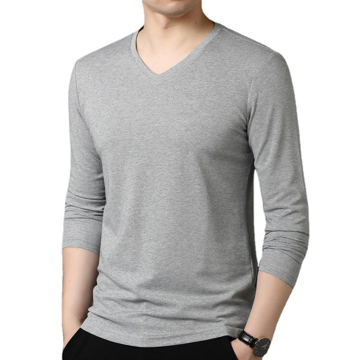 Herren V-Ausschnitt Langarmshirt aus atmungsaktiver Baumwolle Echoarchiv