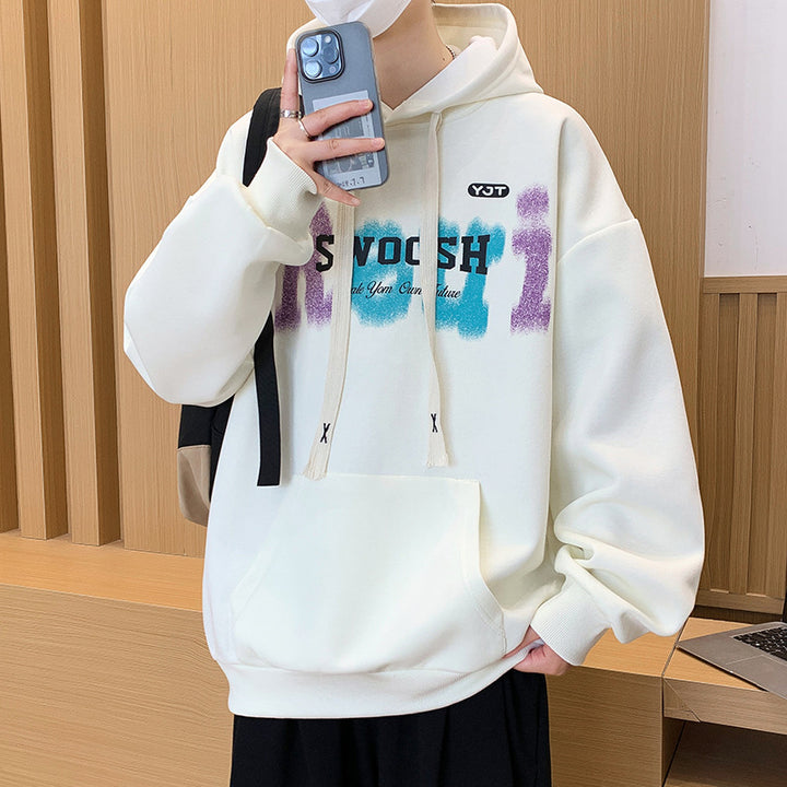 Unisex Oversized Kapuzenpullover mit kreativem Schriftzug Echoarchiv