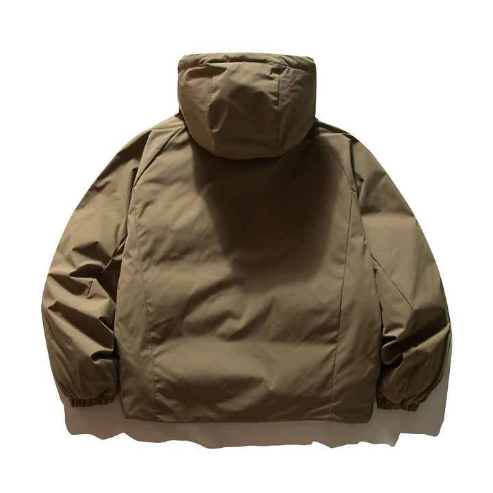Unisex Boxy wattierte Kapuzenjacke mit Thermoisolierung und elastischen Bündchen Echoarchiv