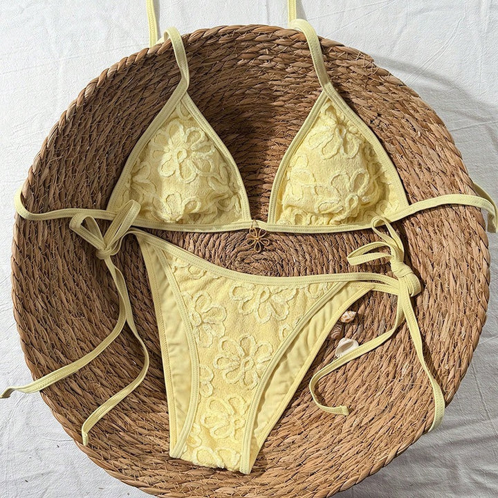 Damen Triangel-Bikini mit floralem 3D-Muster Echo Archiv