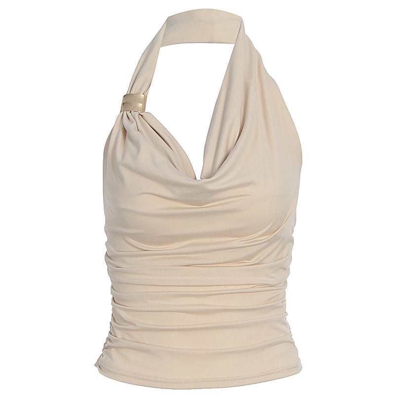 Damen Hals-Collier Top mit elegantem Wickeldesign und schmeichelnder Silhouette Echo Archiv
