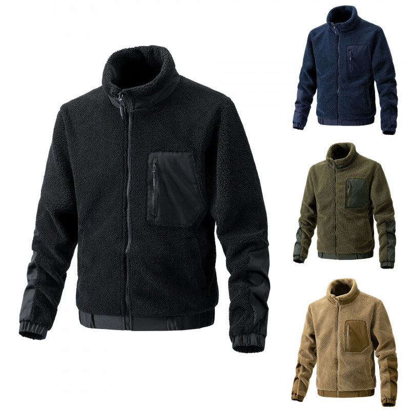 Herren Fleecejacke mit hochgeschlossenem Kragen und seitlichen Reißverschlusstaschen Echoarchiv