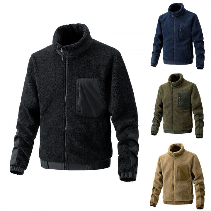 Herren Fleecejacke mit hochgeschlossenem Kragen und seitlichen Reißverschlusstaschen Echoarchiv