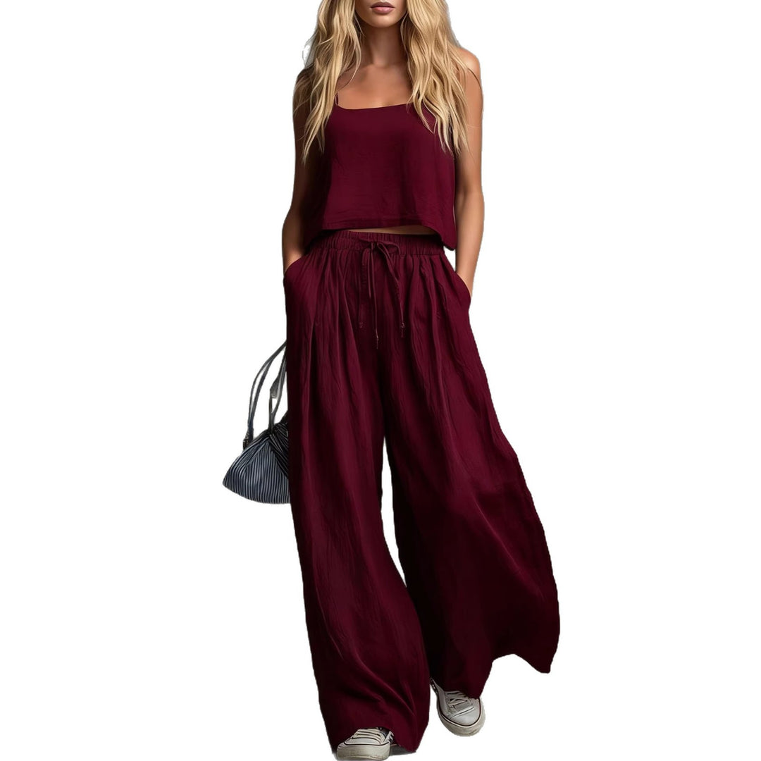 Damen Sommerliches Freizeit-Set mit weitem Oberteil und lässiger Hose Echo Archiv