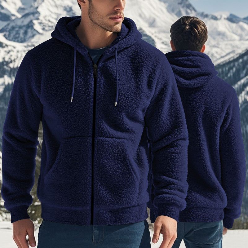 Herren kuschelige Fleecejacke mit hohem Kragen und Reißverschluss Echoarchiv
