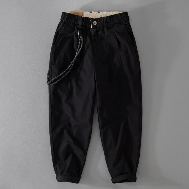 Herren Kordelbund-Tapered-Hose aus Baumwollmix mit elastischem Bund und konischem Bein Echoarchiv