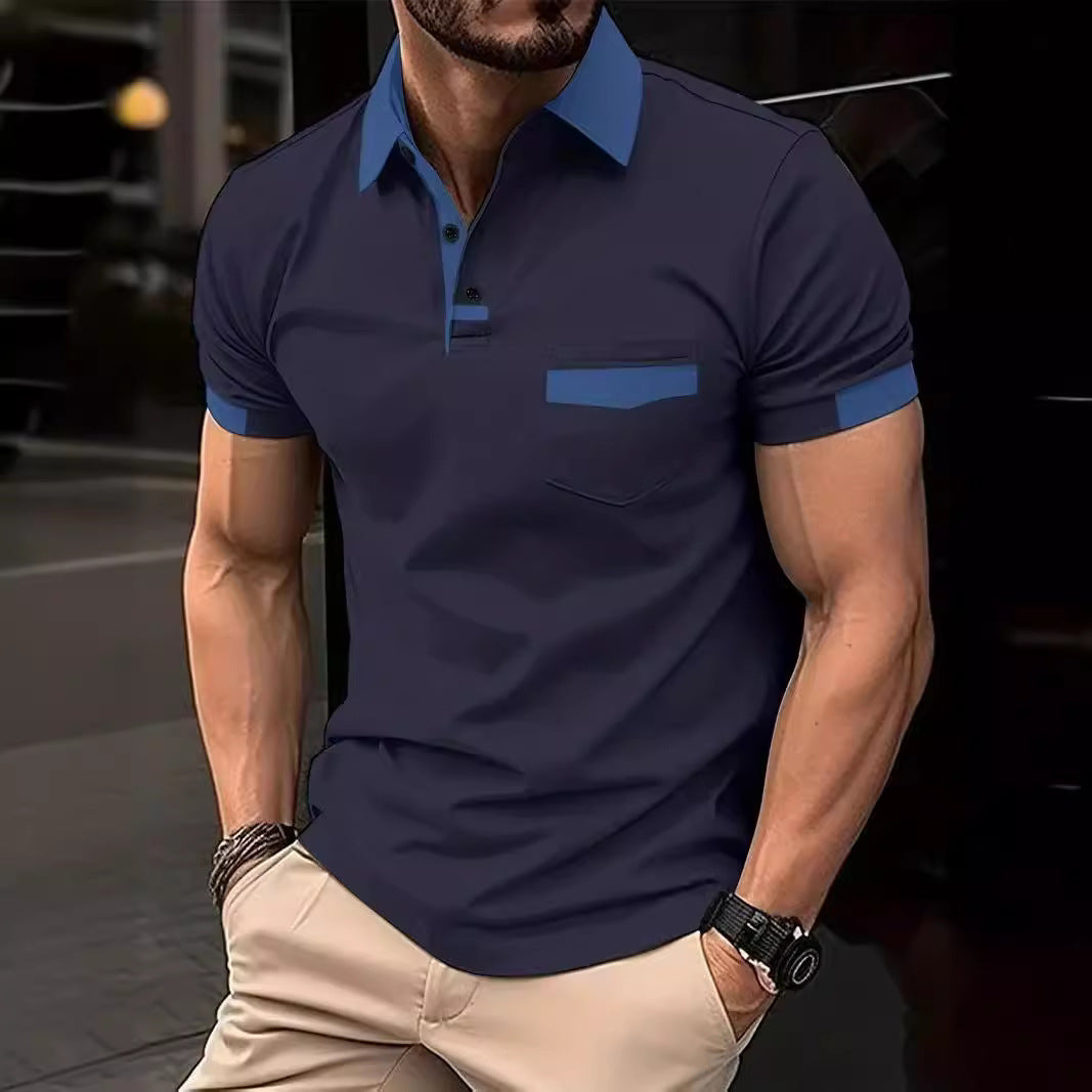 Herren Kurzarm Freizeit-Polo mit Kontrasttasche Echoarchiv