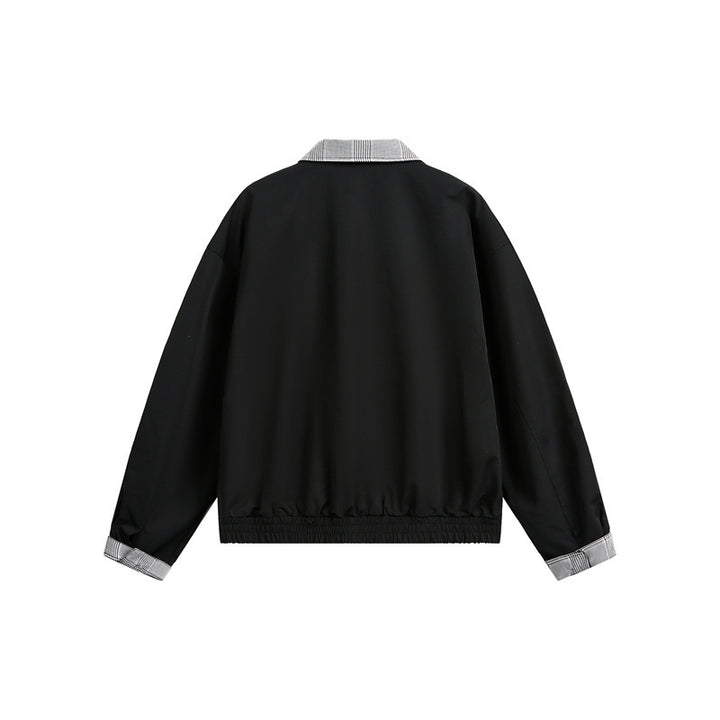 Herren leichte Übergangsjacke mit Karokrragen, Umschlagärmel und elastischem Saum Echoarchiv