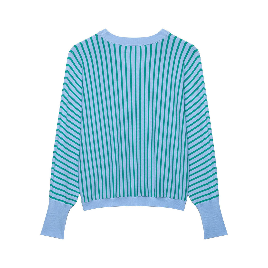 Damen Gestreifter Cropped Feinstrickpullover mit verlängerten Bündchen Echoarchiv