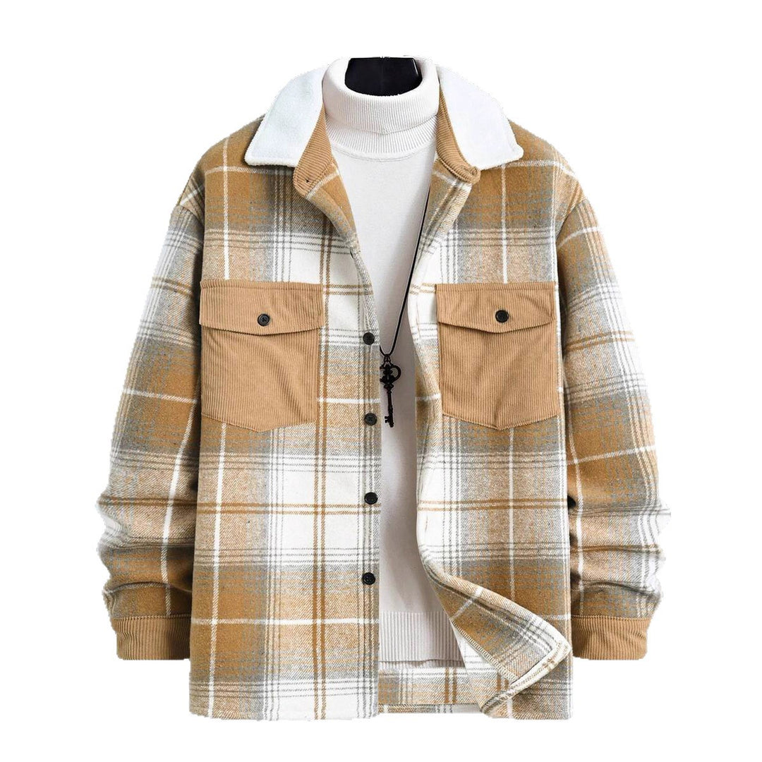 Herren Karo-Flanelljacke mit zwei Brusttaschen und weichem Kragen Echoarchiv