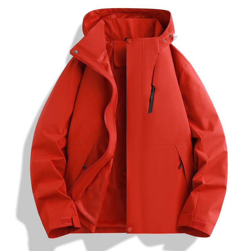 Herren Witterungsbeständige Funktionsjacke mit verstellbarem Kapuzenkragen Echoarchiv