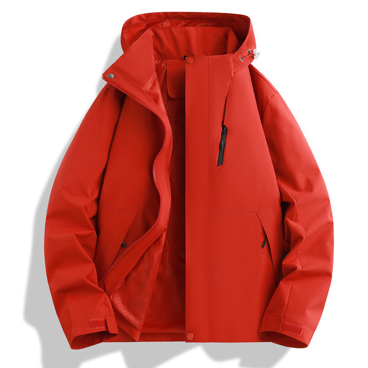 Herren Witterungsbeständige Funktionsjacke mit verstellbarem Kapuzenkragen Echoarchiv