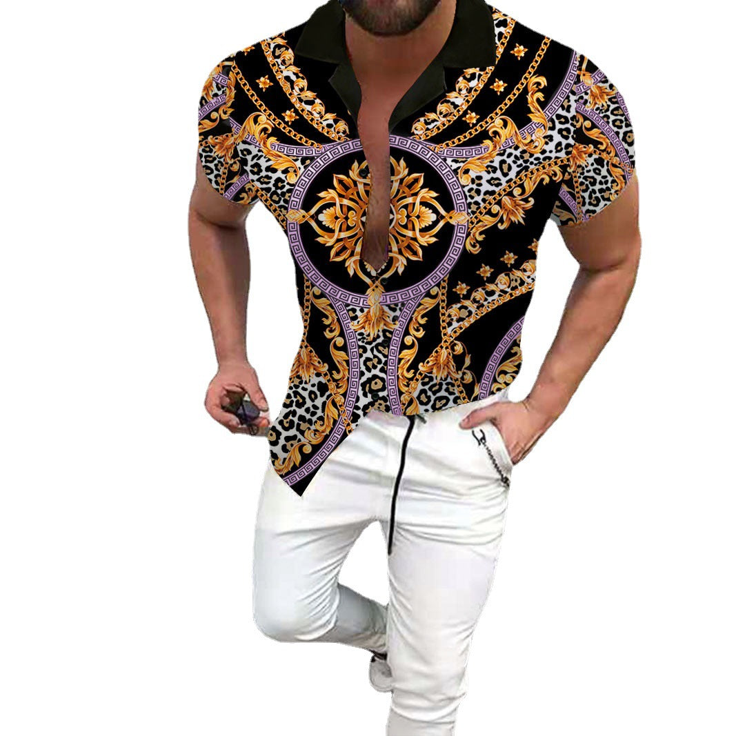 Herren Kurzarm Luxus Druck Polo-Shirt Echoarchiv
