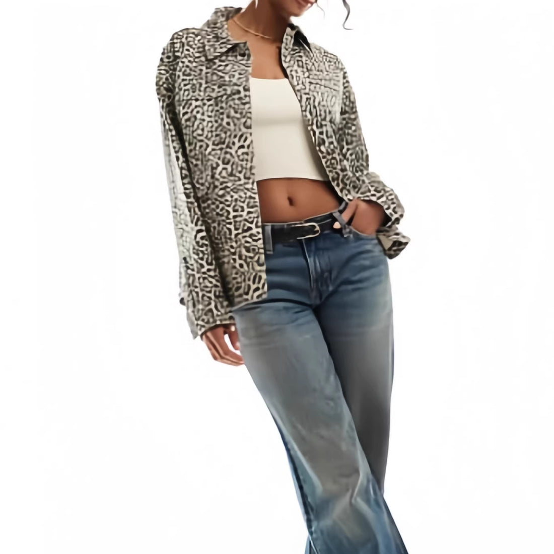 Damen Modische Jacke mit Leopardenmuster – Célinea