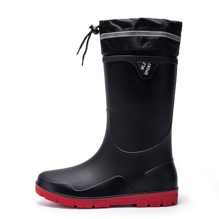Herren Outdoor-Gummistiefel mit Thermokragen, Zugkordelverschluss und rutschfester Profilsohle Echoarhiv